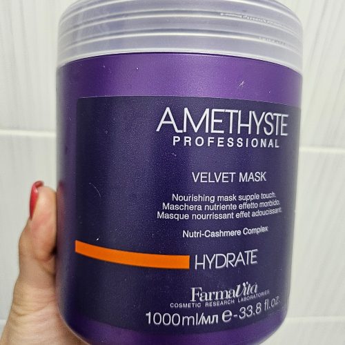 Masca profesionala hidratanta pentru par uscat si sensibil, Farmavita Amethyste Velvet Hydrate, 1000 ml photo review